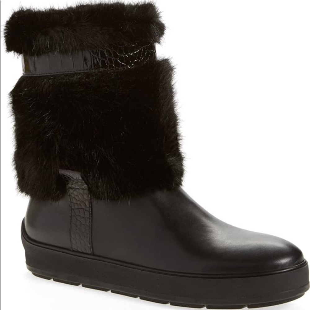Aquatalia Kamila Faux-Fur Weatherproof Boot - 6.5